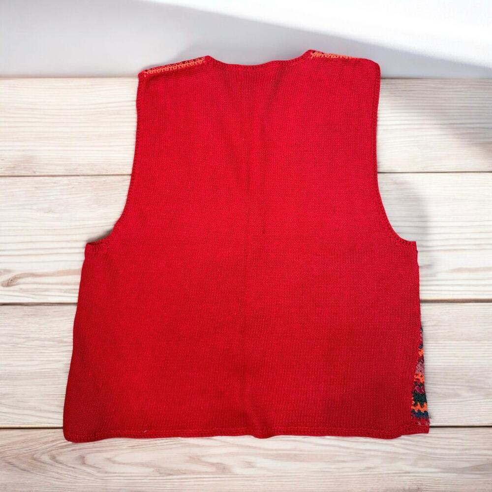 Vintage American Weekend Multi Stripe Sweater Vest Knit Medium - Picture 2 of 9